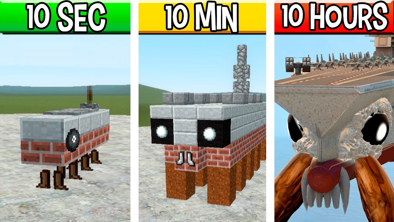 CrabCraftCarrier USS Abraham Lincoln Sea Monster in Garry’s Mod : 10 Hours, 10 Minutes, 10 SECONDS!