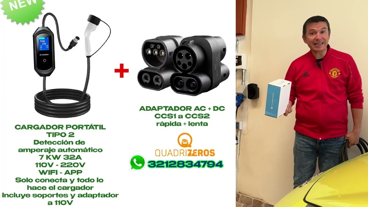 NUEVO CARGADOR PORTÁTIL AUTOMÁTICO PARA VEHÍCULOS ELÉCTRICOS: Detección de amperaje automáticamente.