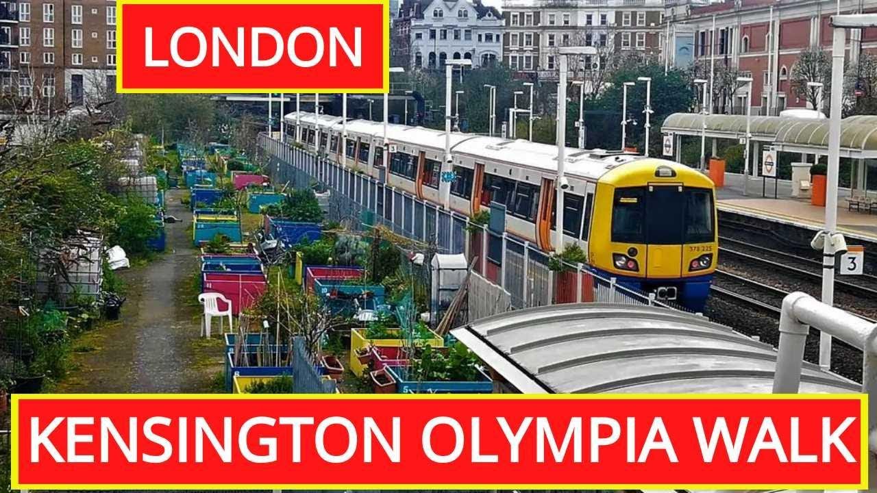 LONDON: Walking around Kensington Olympia. Living area, Overground, Exhibition centre etc.