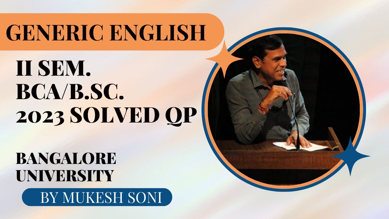 BU-II BCA/B.SC.-Generic English-2023 Solved Question Paper