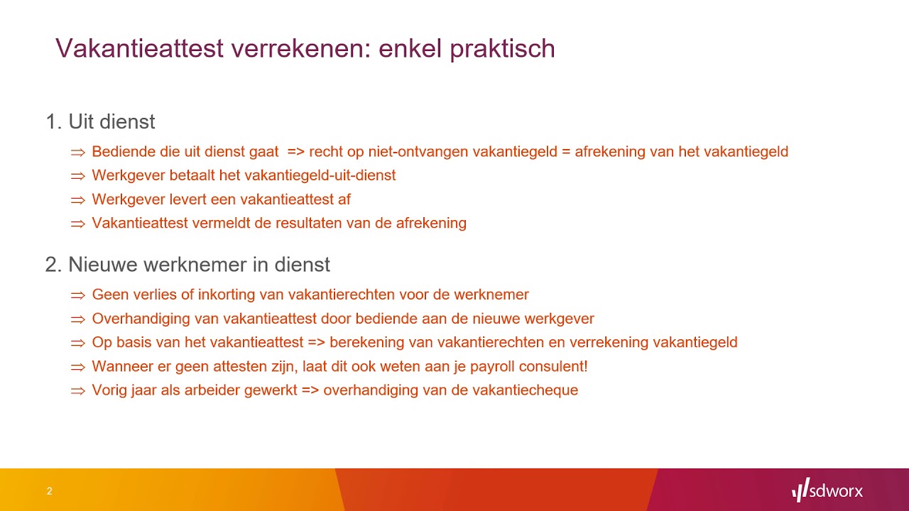 Webinar: verrekening vakantieattest