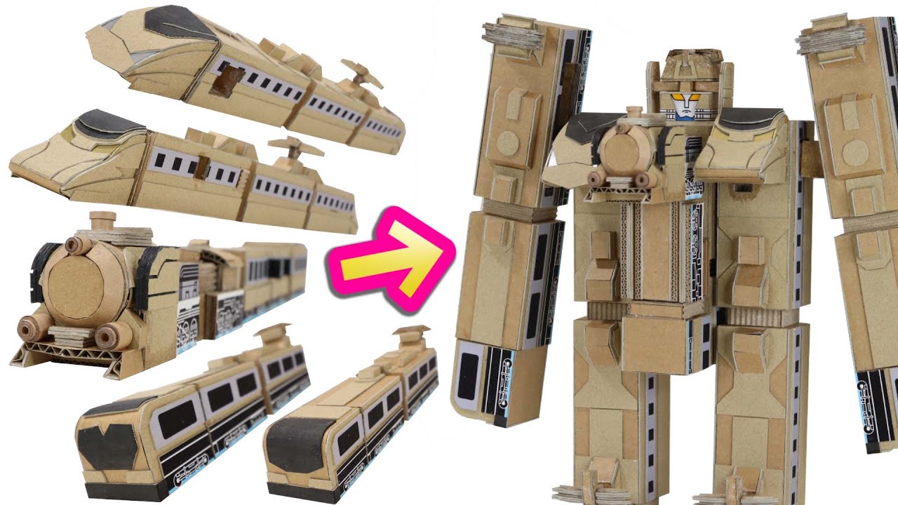 Coard bord DIY　I Made Combined Trains for A Robot　ダンボールで列車合体トッキュウオー作った