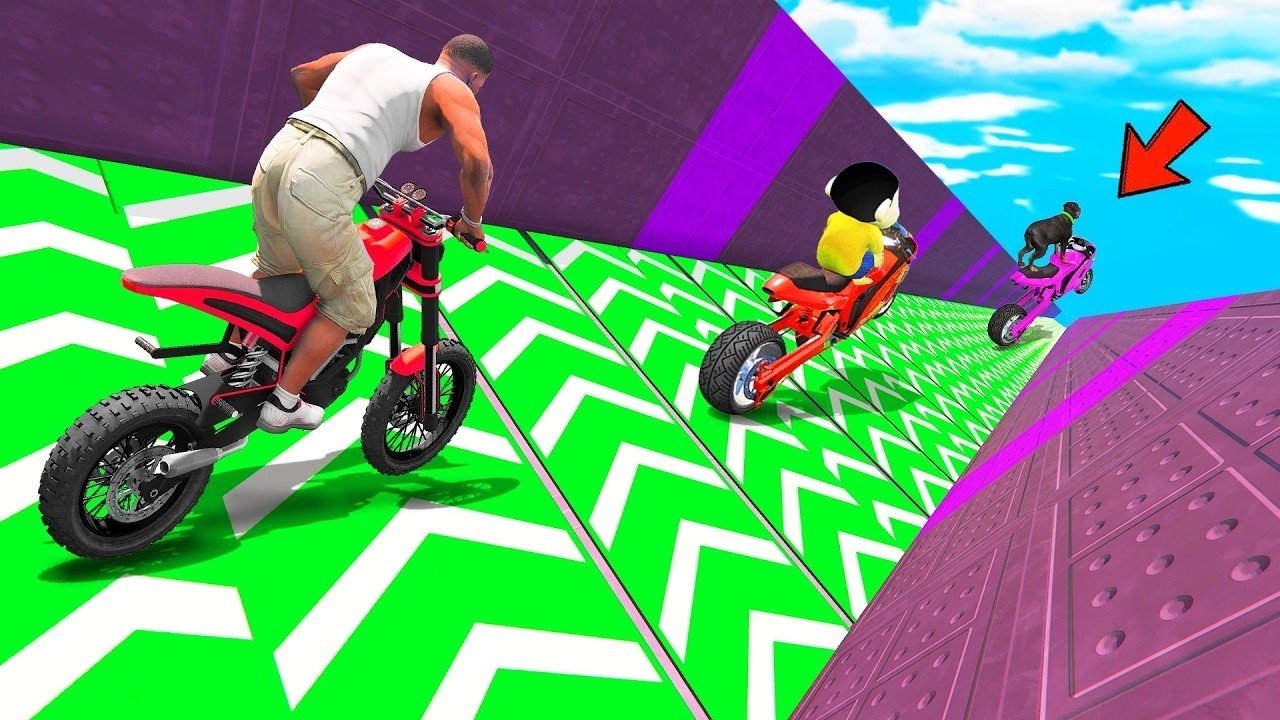 Shinchan & Franklin vs. THE IMPOSSIBLE SPEED BOOSTER CORRIDOR! (GTA 5 Parkour Challenge)