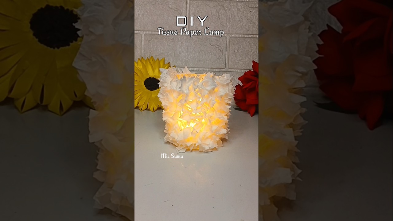 DIY Tissue Paper Lamp Ideas। Tissue Paper Lamp। 