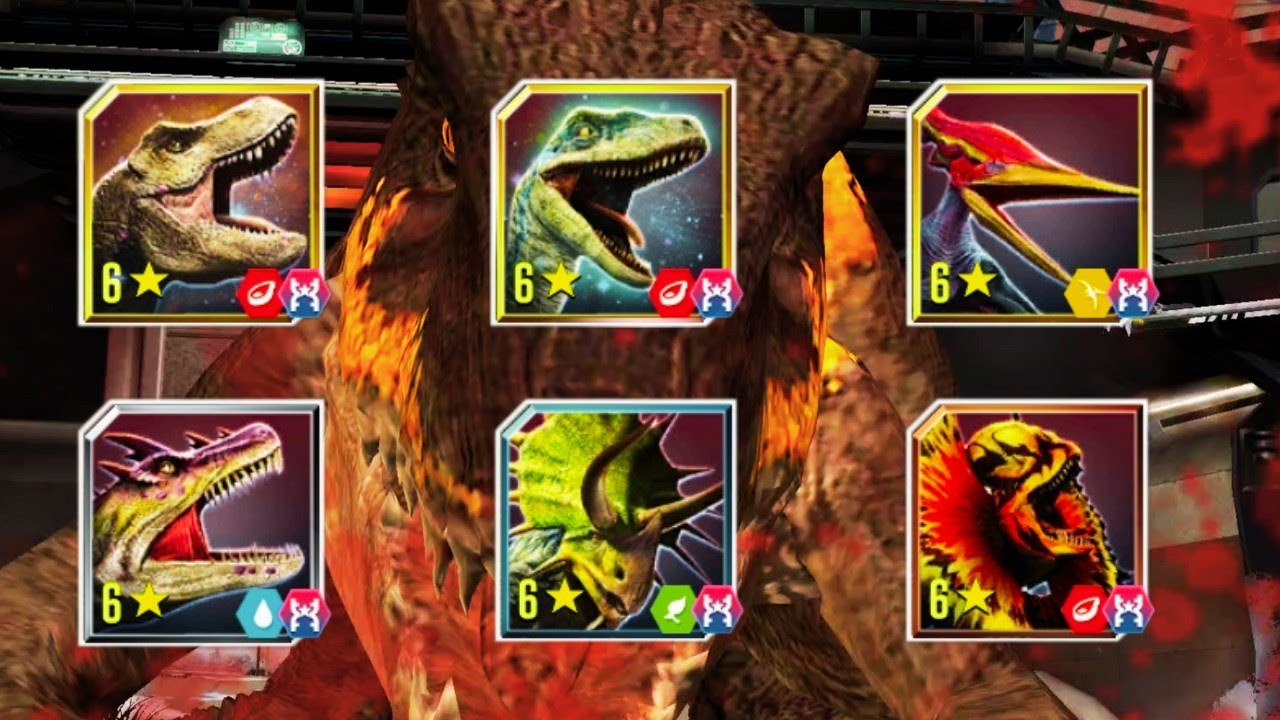UNLOCKED ALL DINOSAURS HEROIC MAX HP 6 STARS JURASSIC WORLD THE GAME MOD FOR IOS & ANDROID