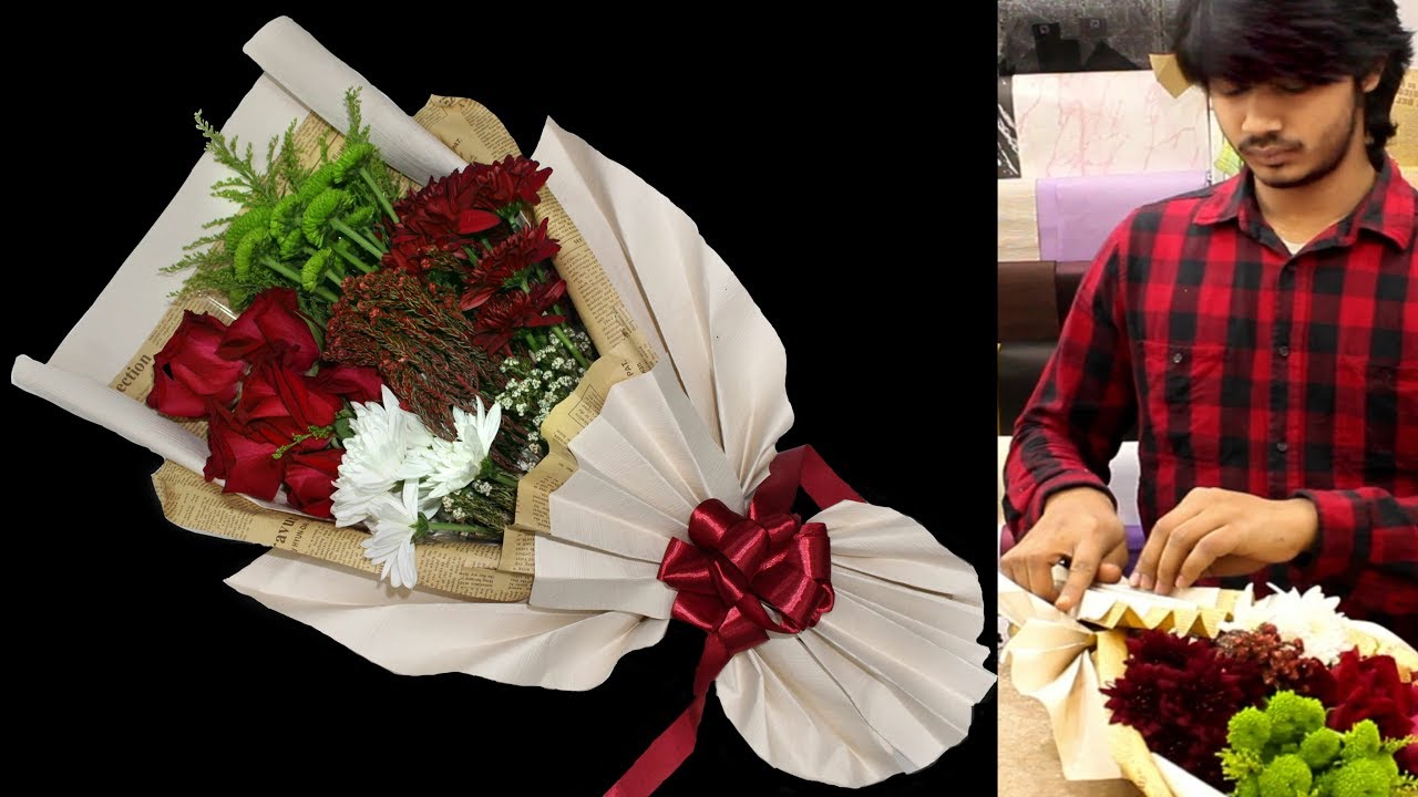 New styles flower wrapping || How to wrapping flower with any paper