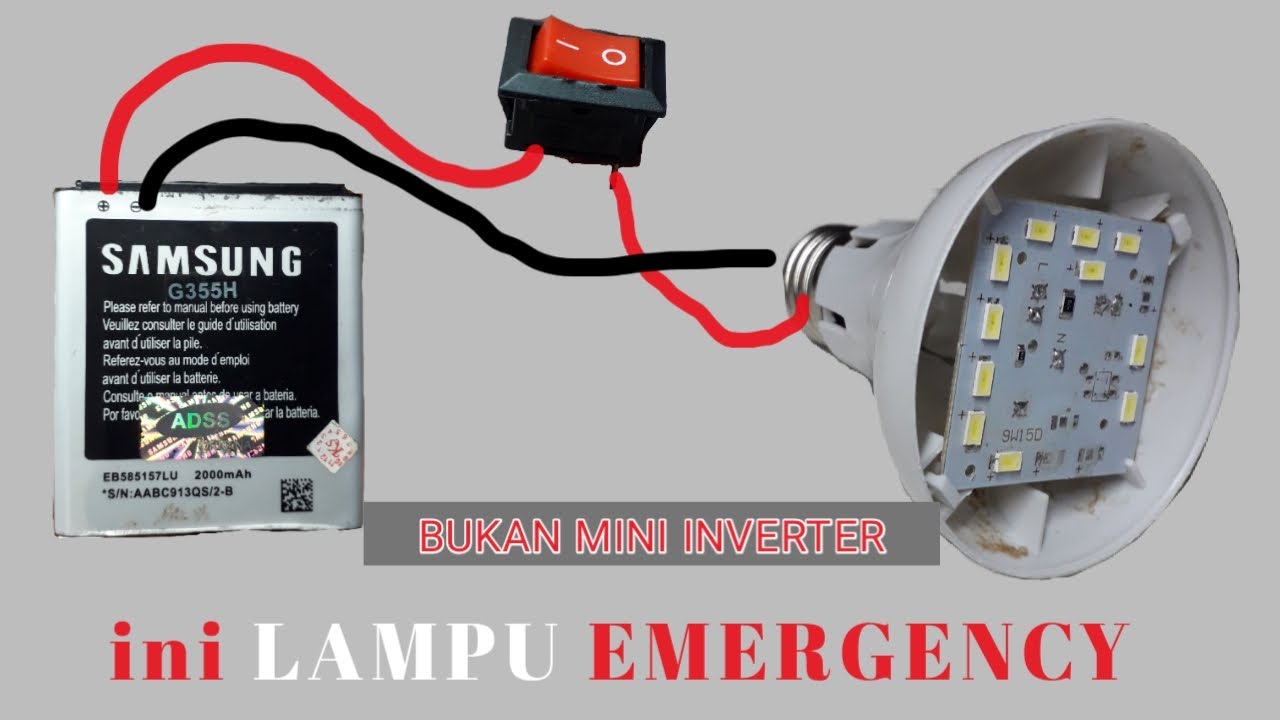 Cara Membuat Lampu EMERGENCY dari Batery Bekas dan Lampu Rusak
