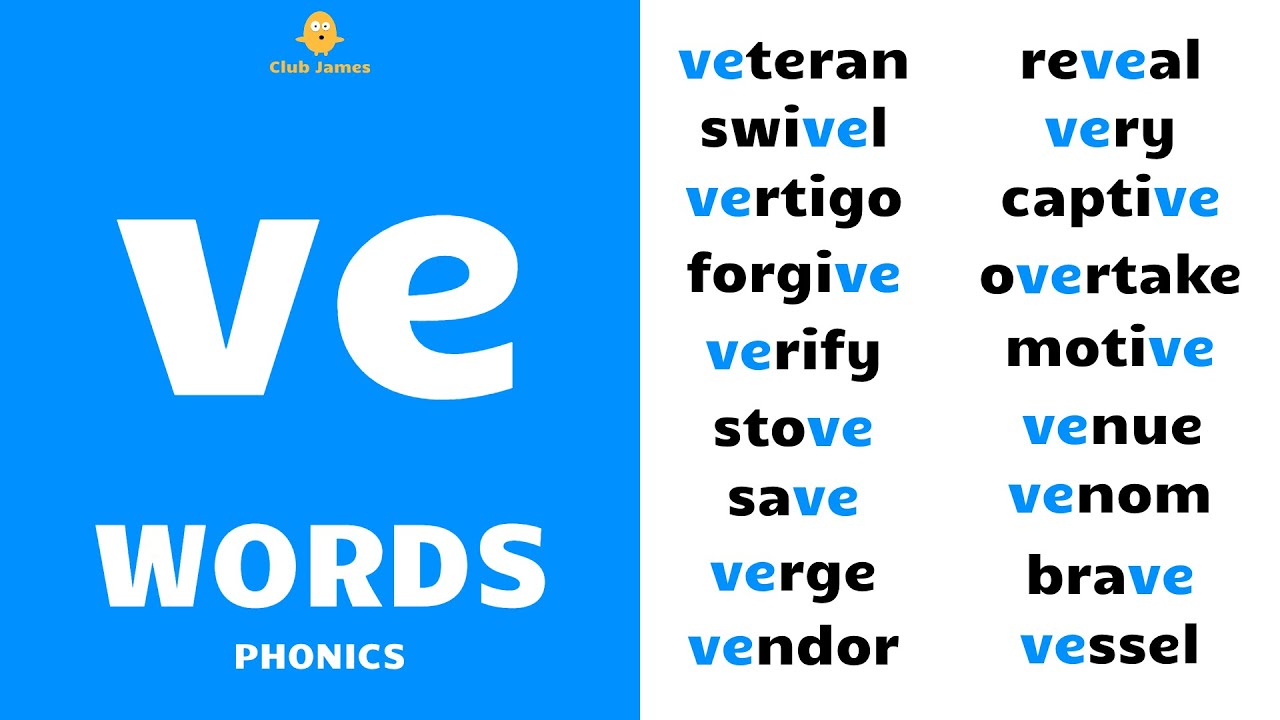 English Phonics - 've' Words with Example Sentences