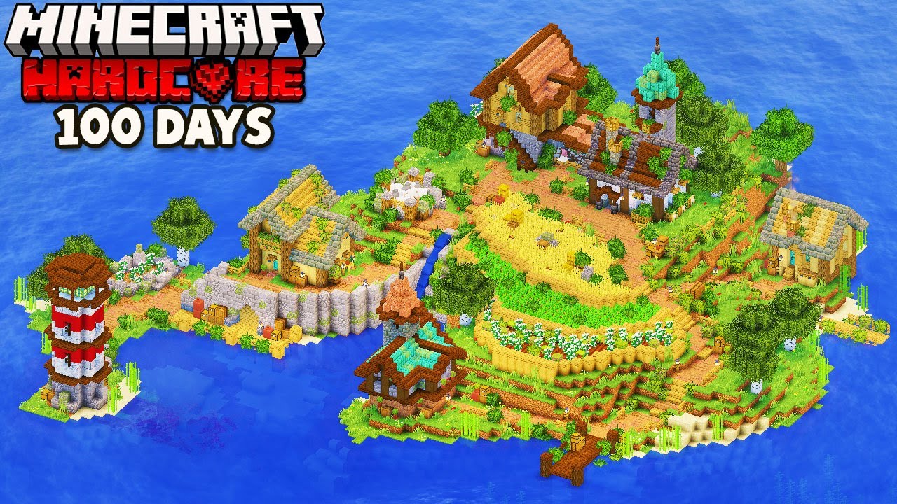 I Survived 100 Days STRANDED on an Island in Hardcore Minecraft!