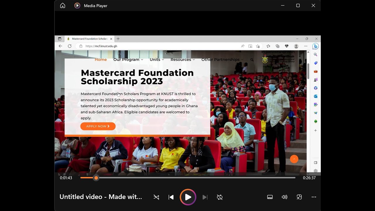 DETAILED EXPLANATION ON HOW TO FILL THE MASTERCARD FOUNDATION SCHOLARSHIP FORMS AT KNUST
