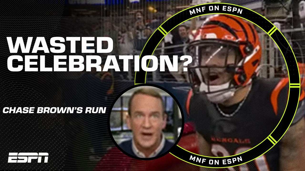 WASTED CELEBRATION?! 😧 Peyton Manning reacts to Chase Brown's TD getting reviewed | ManningCast
