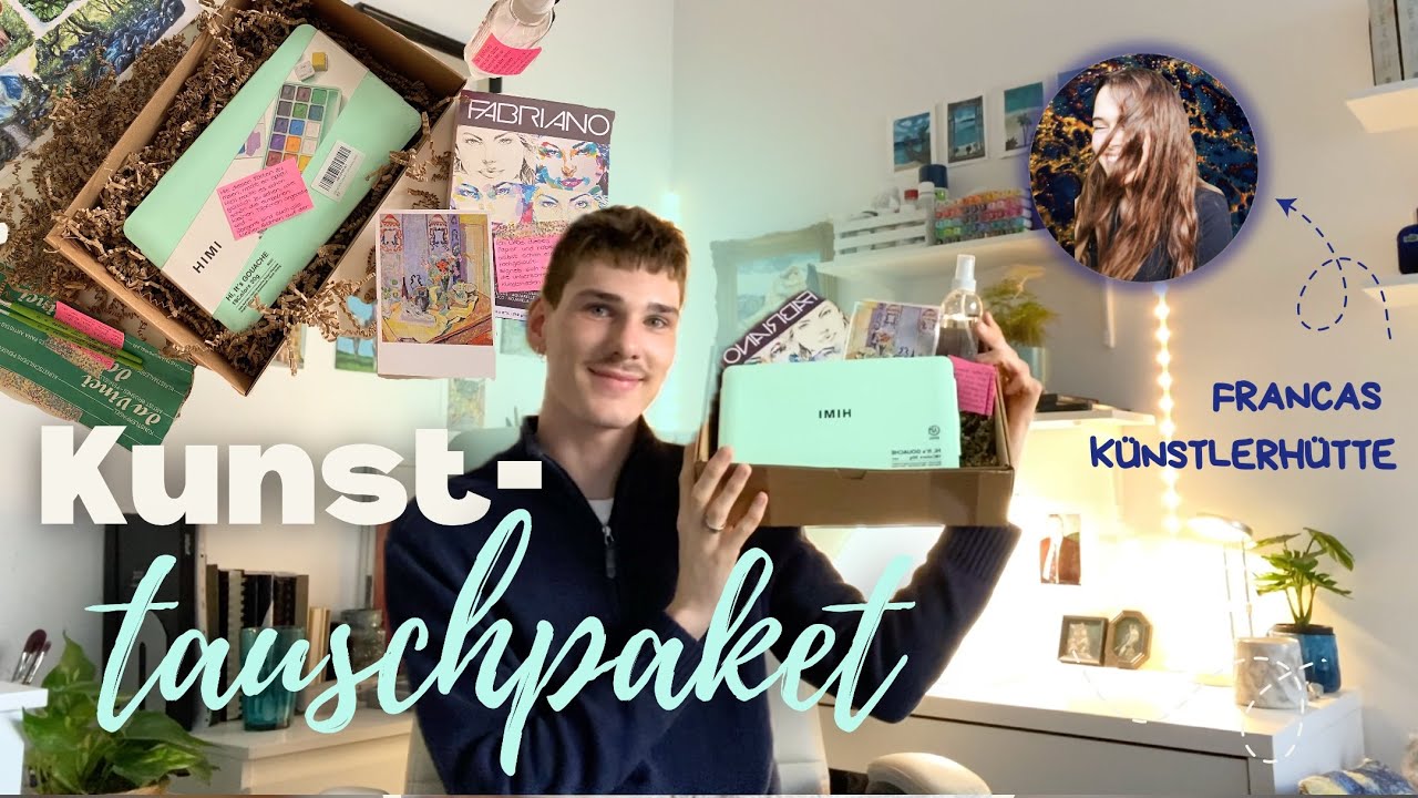 Diese Kunstmaterialien hat mir @francas.kuenstlerhuette zugeschickt - KUNST TAUSCHPAKET 🎨📦