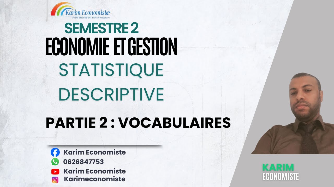 Statistiques descriptive S2 Partie 2 Vocabulaires