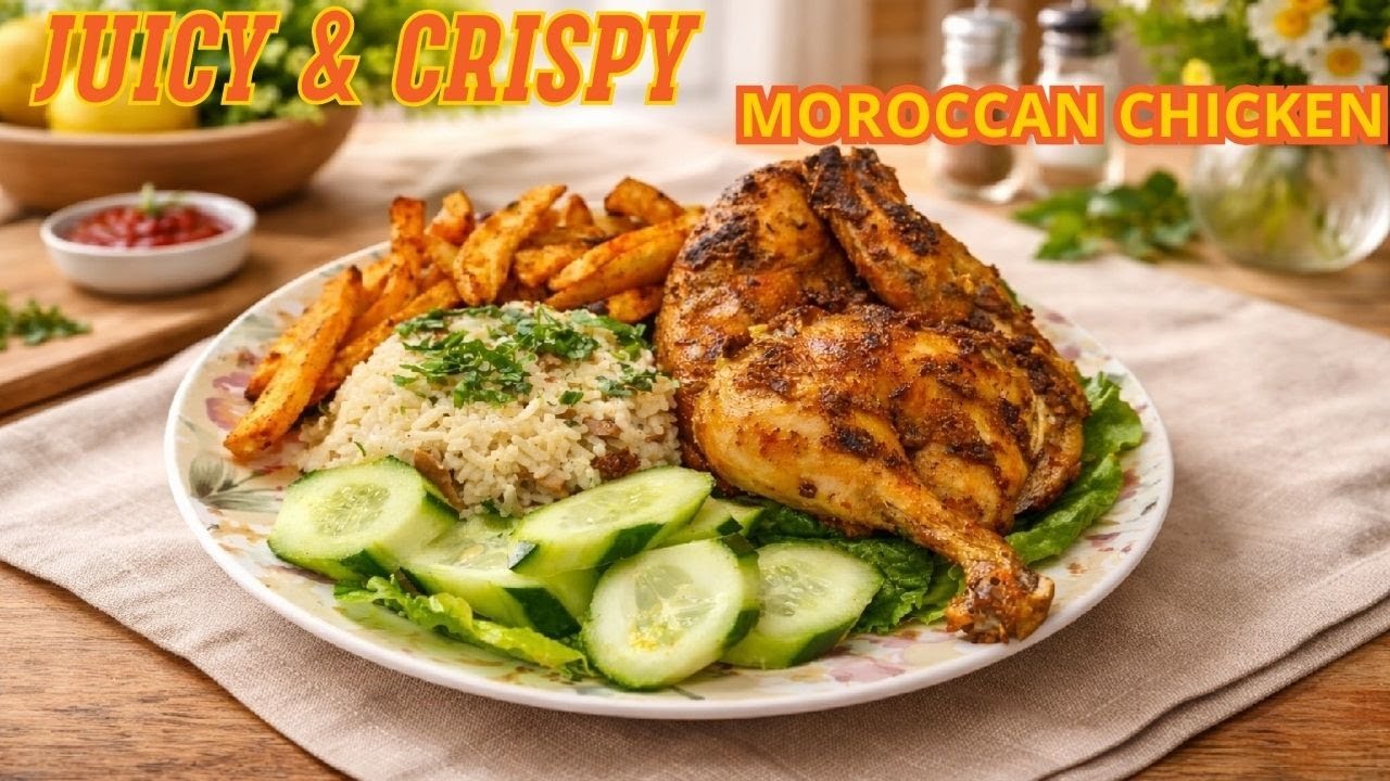 Moroccan Oven Roasted Chicken 🔥 Juicy Inside, Crispy Outside