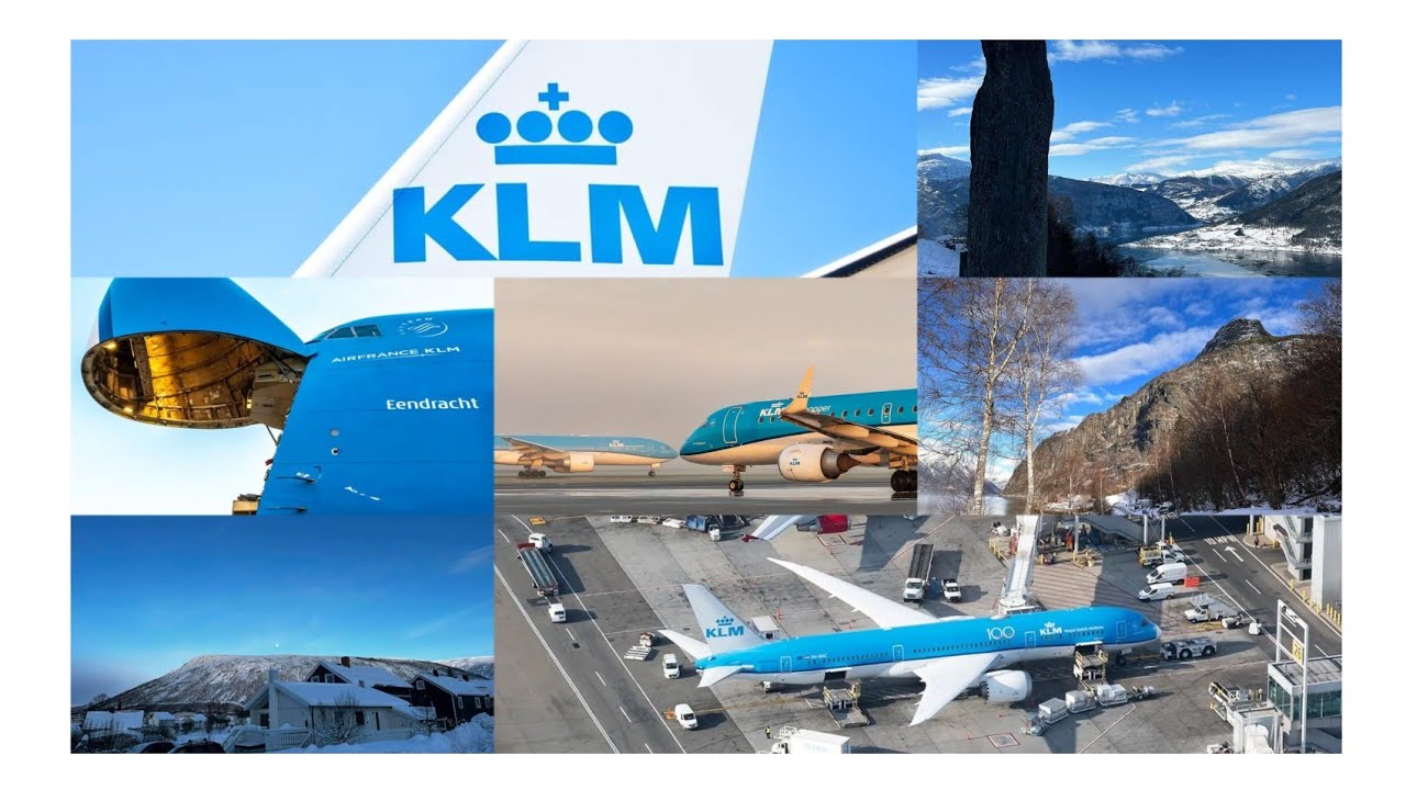 My trip to Norway .Klm flight going   through deicing process before take off