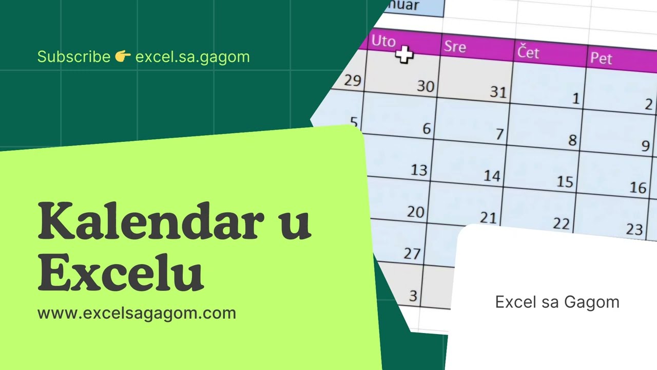 Lako kreiraj kalendar u Excelu