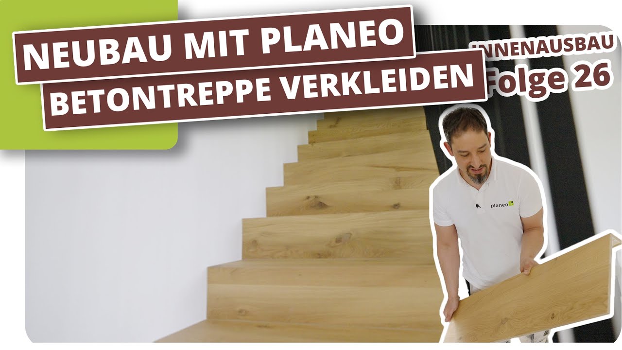 Betontreppe mit Parkett verkleiden