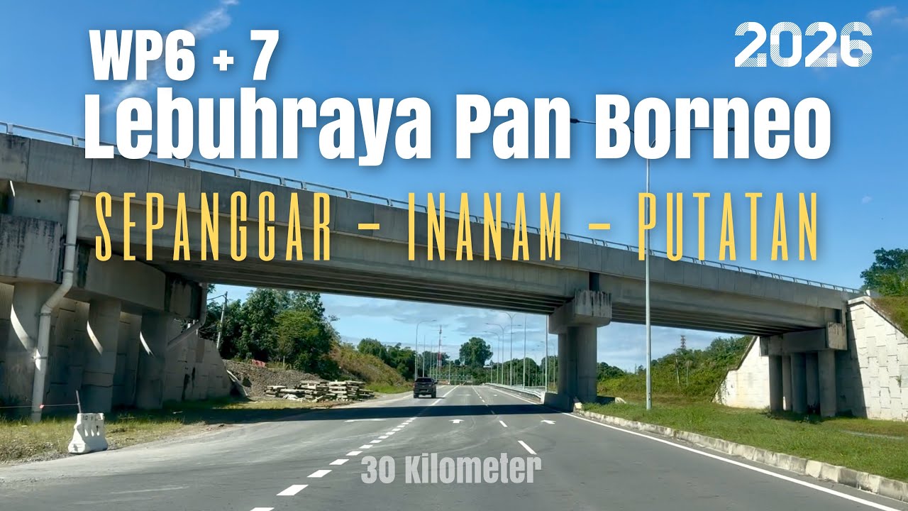 #jalan_b26 | Perjalanan Utara Menggatal ke Putatan dari udara | Kemajuan Lebuhraya Pan Borneo 06+07