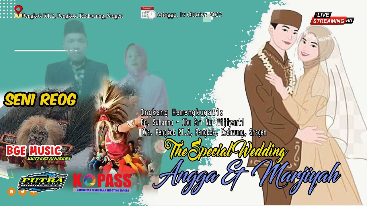 BGE MUSIC//SENI REOG//WEDDING ANGGA & MARJIYAH//BEJO AUDIO