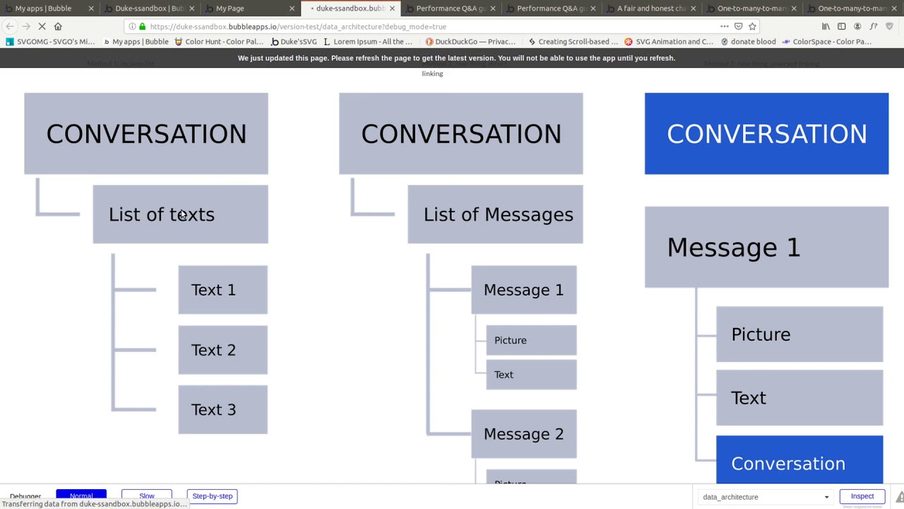 Data architecture design in Bubble.is