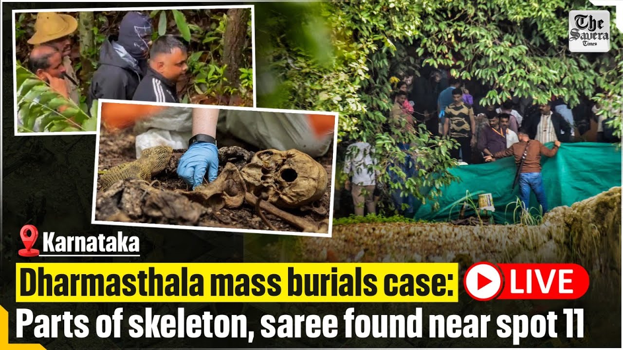 [LIVE] Dharmasthala mass burials case: Parts of skeleton, saree found near spot 11