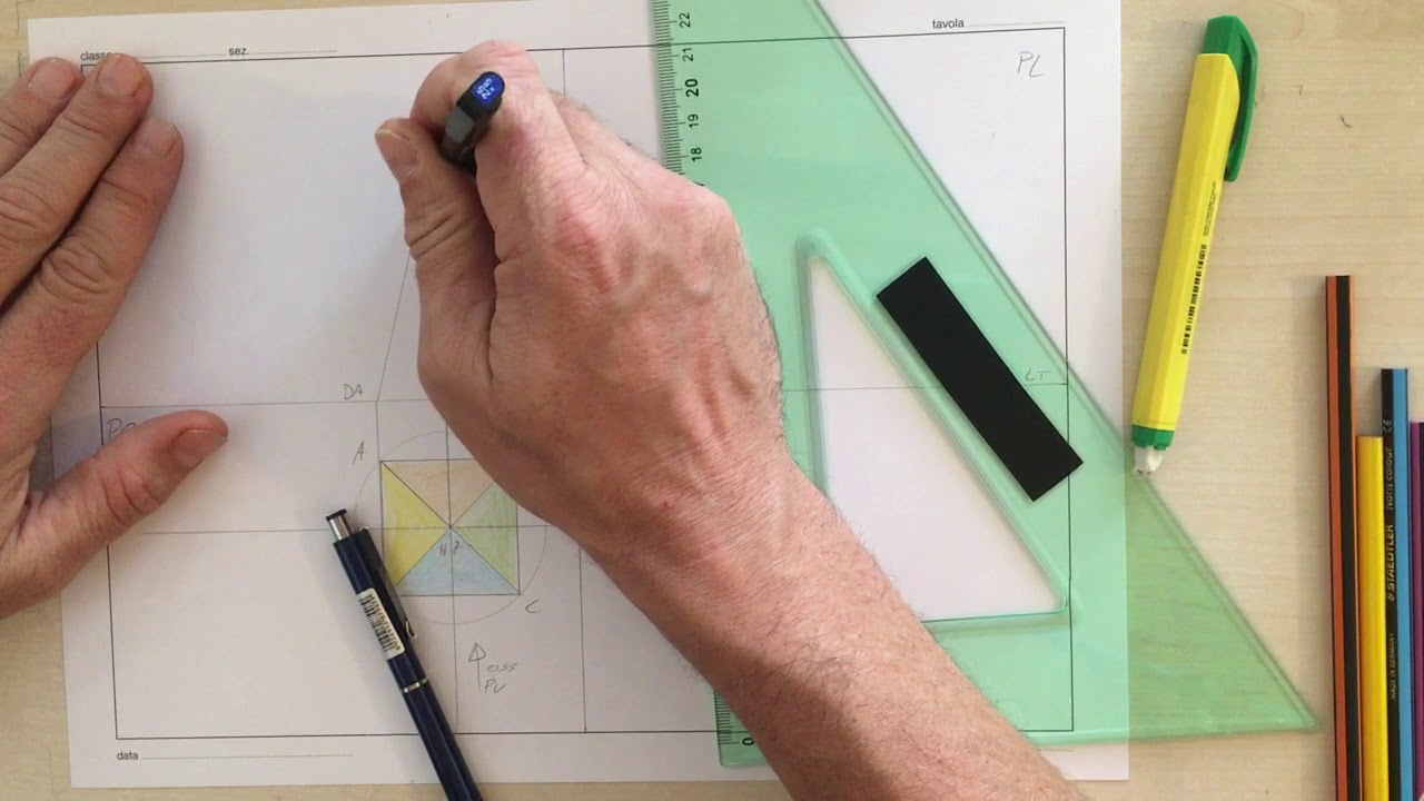 proiezione  ortogonale di una  piramide quadrata