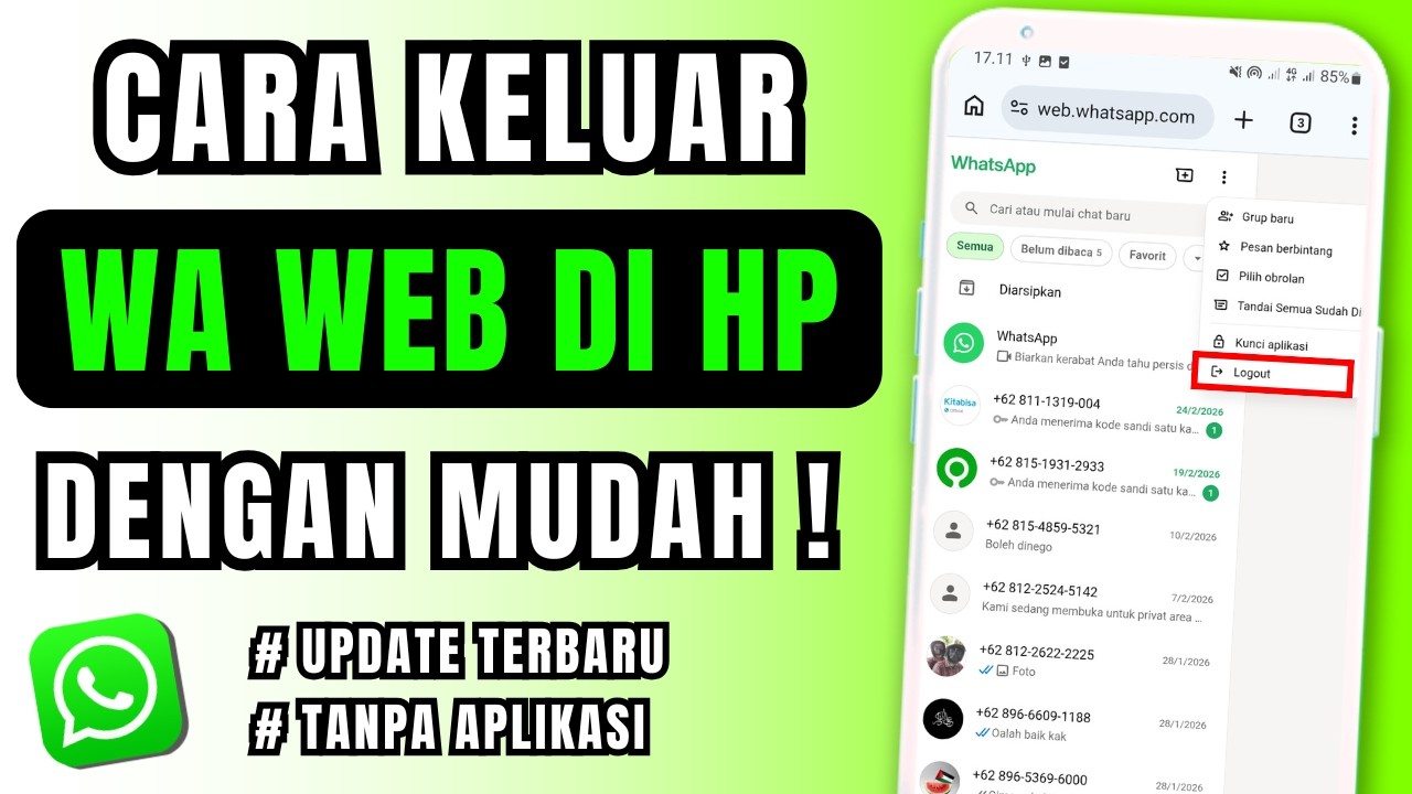 Cara Keluar WhatsApp Web di HP | Logout WA Web di HP