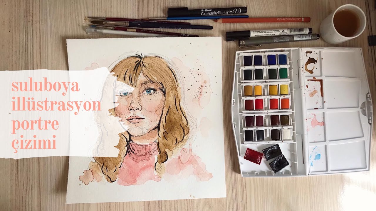 Suluboya İllüstrasyon Portre Çizimi | Watercolor Illustration Beginner