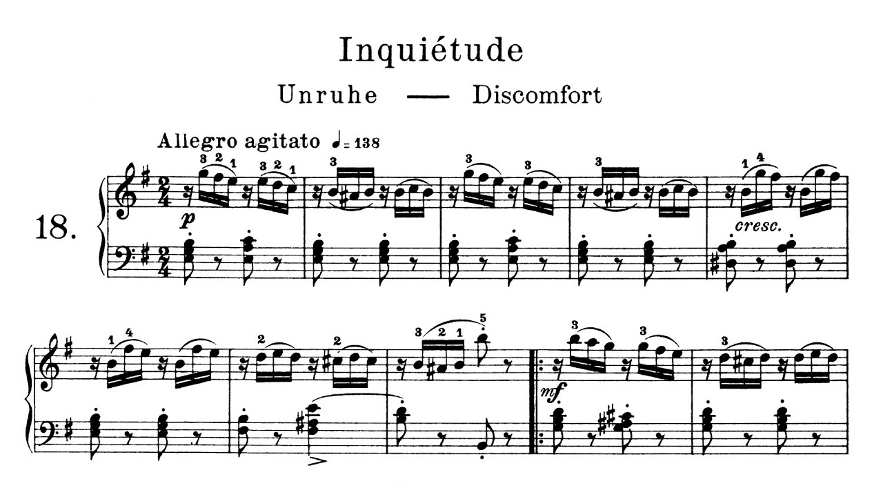Inquiétude - Friedrich Burgmüller | 25 Leichte Etüden Op.100