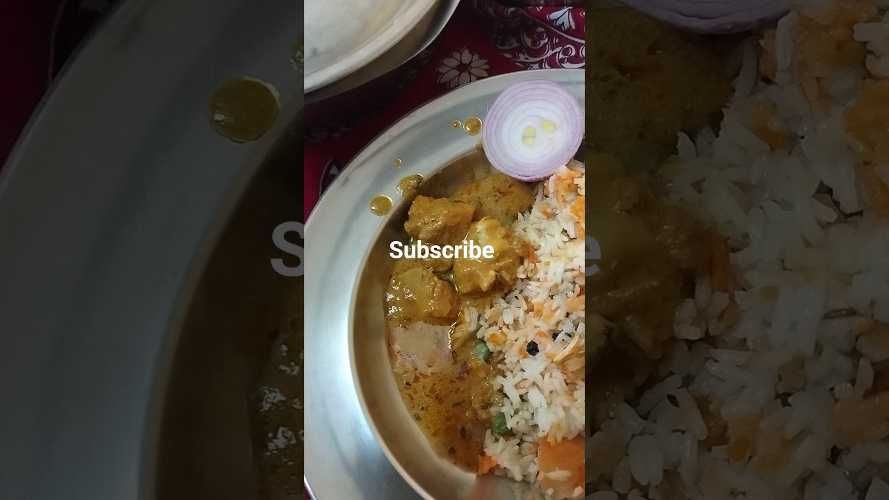 tasty matar aloo pulao with chicken khorma.😋🫠@reels