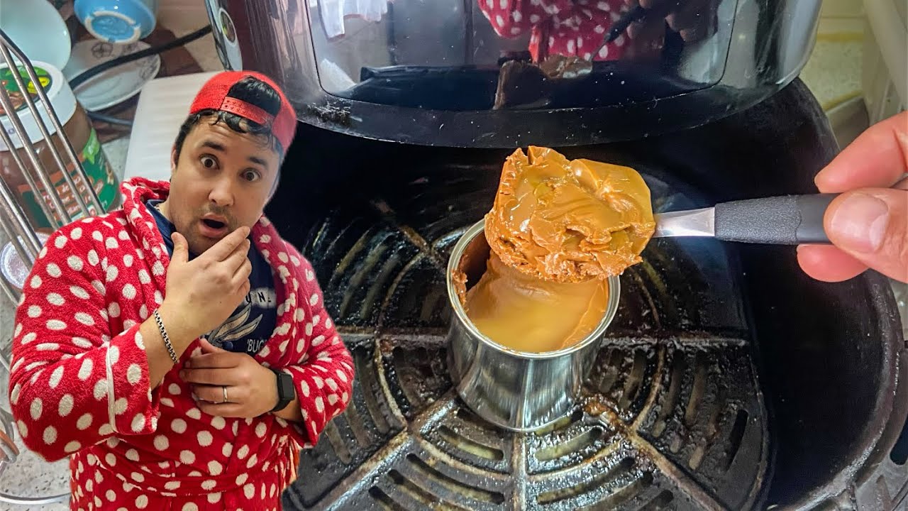 Agora só vou cozinhar leite condensado na Airfryer! Leite condensado cozido Rápido e prático