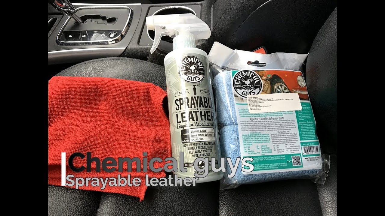 dales un brillo natural a tus asientos de cuero!!! probando chemical guys sprayable leather