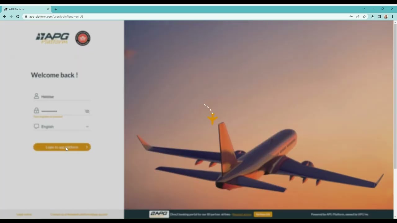 APG Platform booking walkthrough
