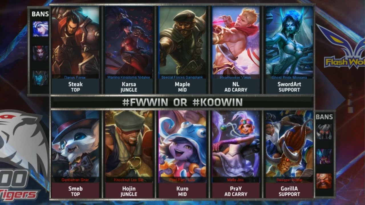 FW vs KOO Highlights - FLASH WOLVES vs KOO TIGERS - S5 WORLDS 2015 GROUP STAGE