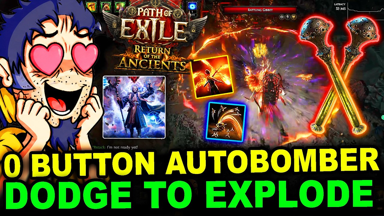 AUTOBOMBER w Path of Exile 2 - TECH, kt&oacute;remu TRZEBA SIĘ PRZYJRZEĆ! No button, Dodge Roll BUILD