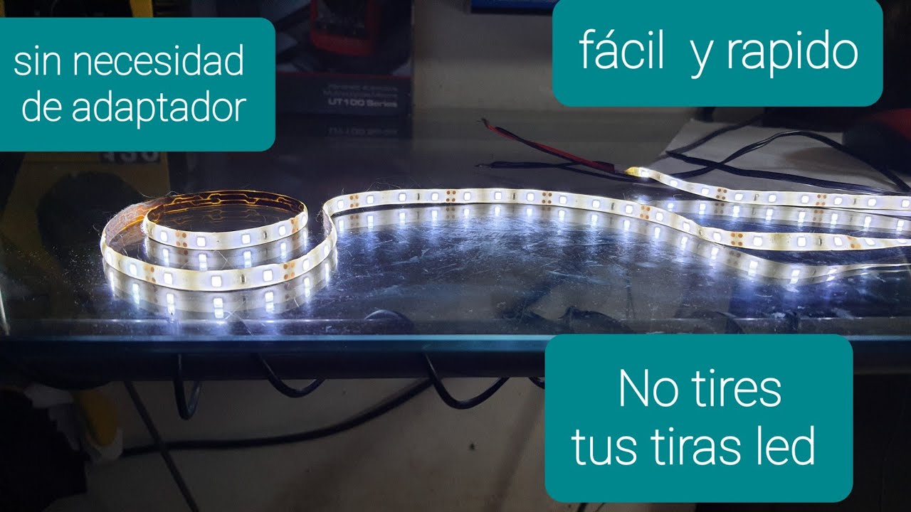 como conectar una tira led de 12v a 120v de manera facil y rapida sin adaptador