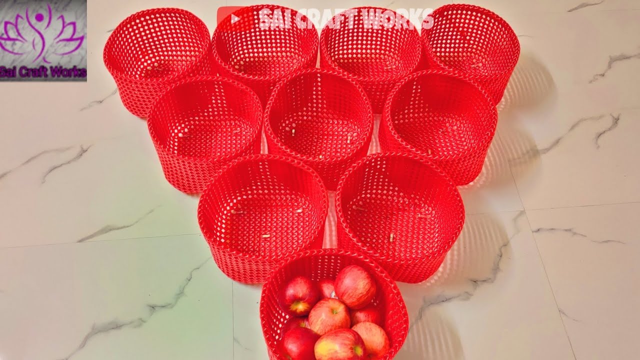 One Roll Fruit Basket Making Tutorial For Beginners @Saicraftworks