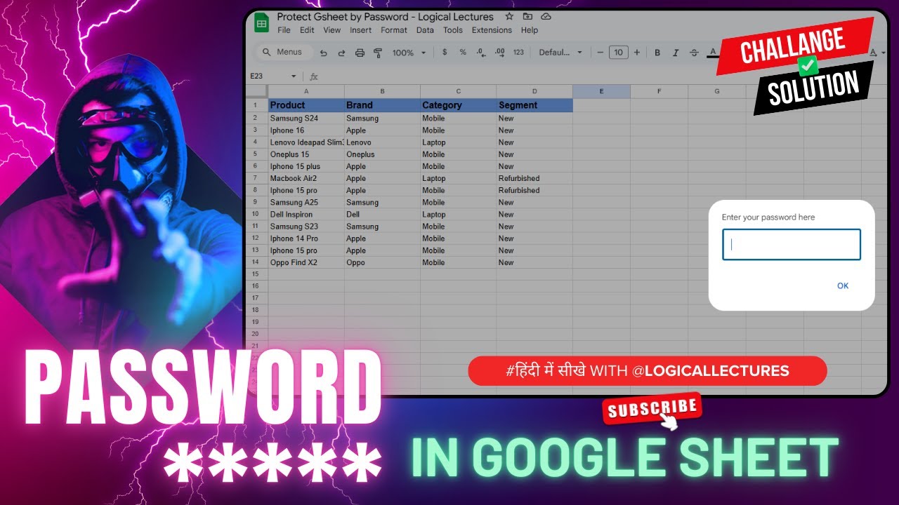 How to lock google sheet with password || Google Sheet में पासवर्ड कैसे लगाए ?