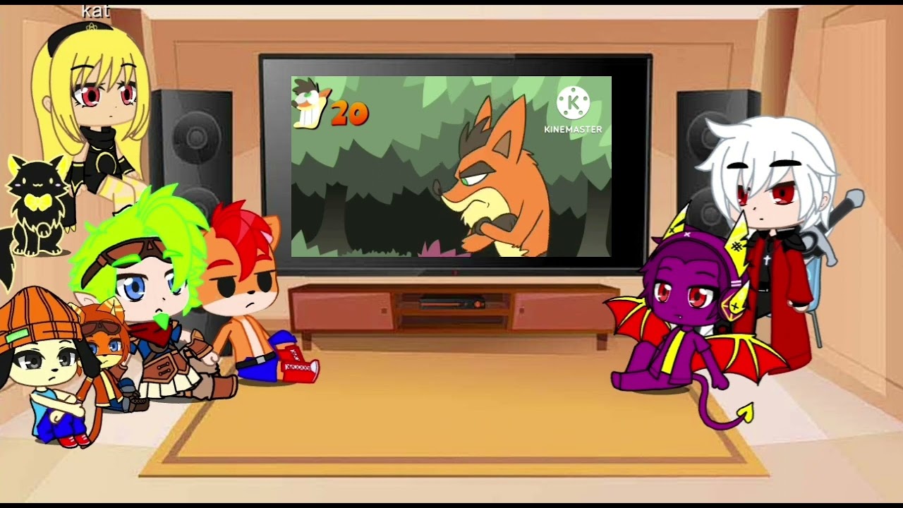personagens de games react to spyro The dragon e crash bandicoot fazem uma coisa