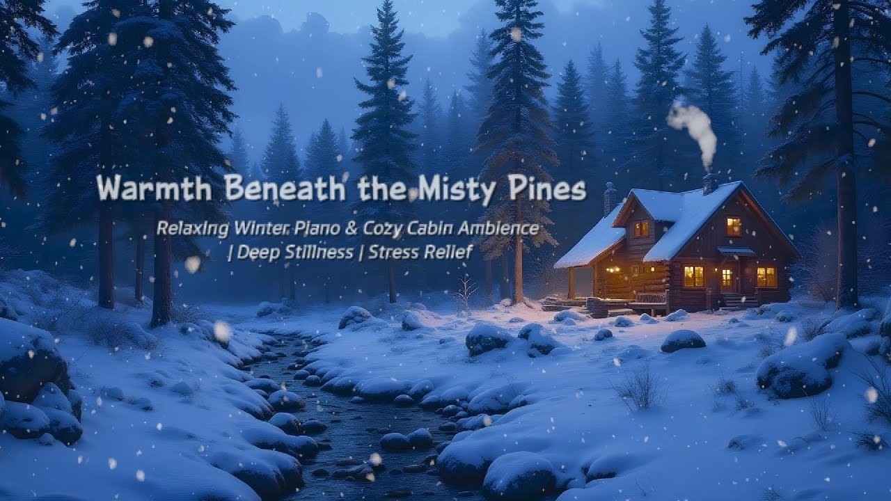 Warmth Beneath the Misty Pines ❄️ Relaxing Winter Piano For Sleep | Study | Stress Relief