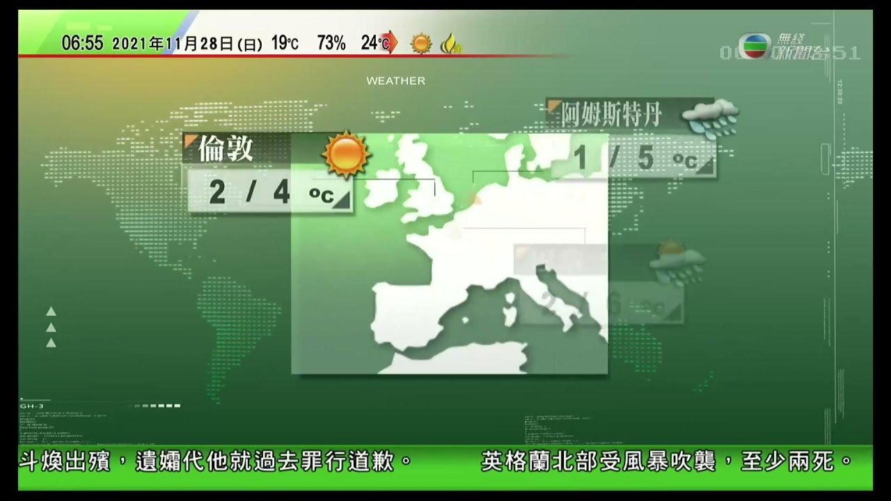 無線新聞台 世界天氣概況+瞬間看地球（2021年11月28日）