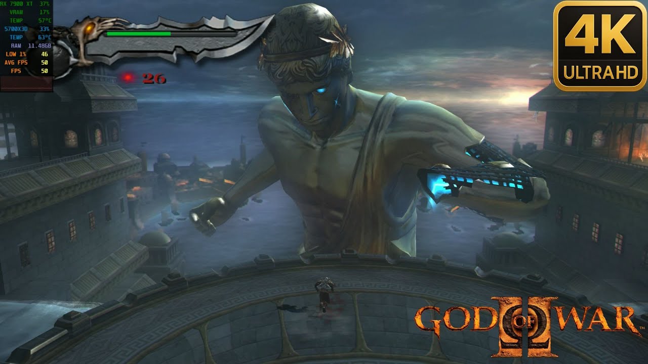 God of War 2  4K PC | PCSX2 (PS2 Emulator) + RX 7900 XT + Ryzen 5700X3D Gameplay