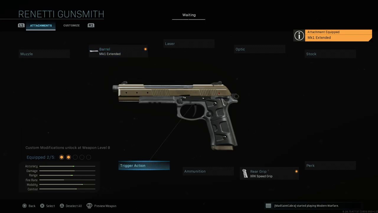 Modern Warfare&reg; 2019 ALL RENETTI (M9) Customization and Attachments | Gunsmith MAX level Pistol