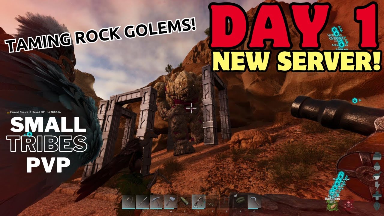 Starting Fresh On A New Server! Taming Rock Golems! -Ark Ascended|SmallTribes|ep.32