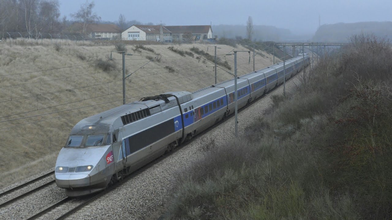 TGV de la LGV Atlantique dans le brouillard