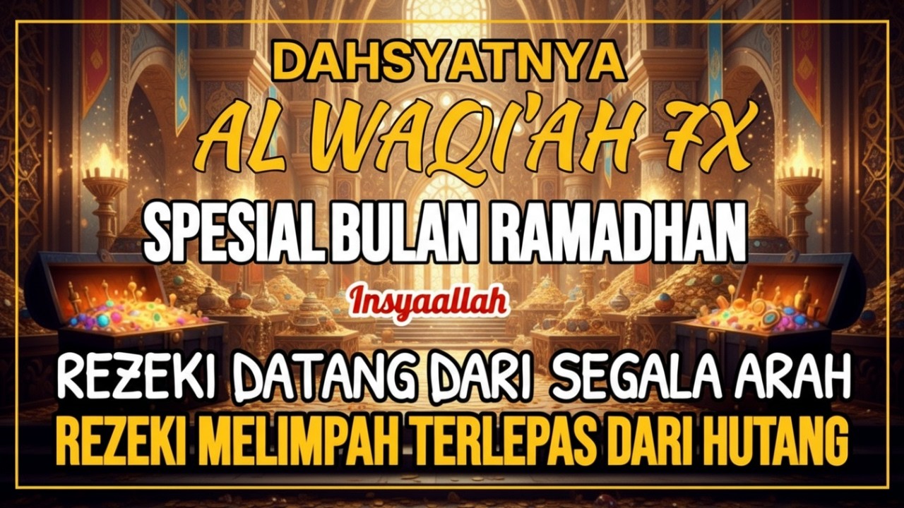 Surat Al WAQIAH 7x, dengarkan hutang lunas, Rezeki datang dari berbagai arah, Bacaan Al Quran Merdu