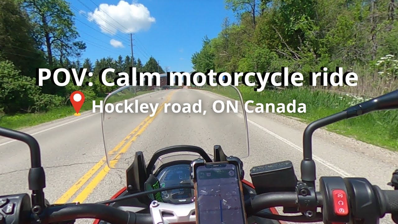 POV: Sunny Motorcycle Ride on Hockley Road, Ontario Canada