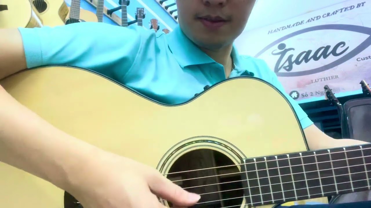 Guitar Acoustic Cẩm Ấn kĩ, EQ Fishman Presys II, kèm bao đàn 5 lớp. ACA4K.F2