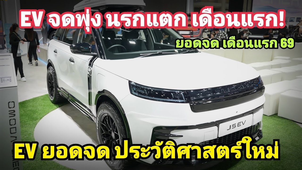 เดือนแรก พุ่งโหด! Jaecoo 5 พุ่ง เบอร์ 1 EV ไทย Dolphin ATTO 3 จดกระฉูด / ยอดจดทะเบียน ม.ค. 69