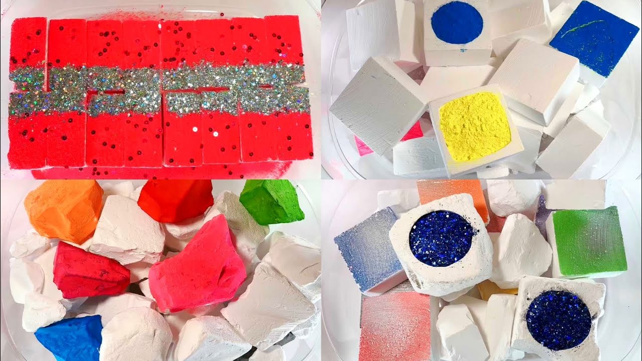 Fresh, Dyed & JUMBO Gym Chalk Blocks [Snap & Crush Edit]┆@FingStarASMR2024 
